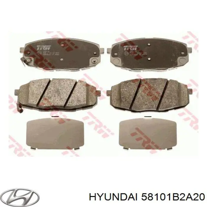 Do koszyka 58101B2A20 Hyundai/Kia Klocki hamulcowe przednie tarczowe