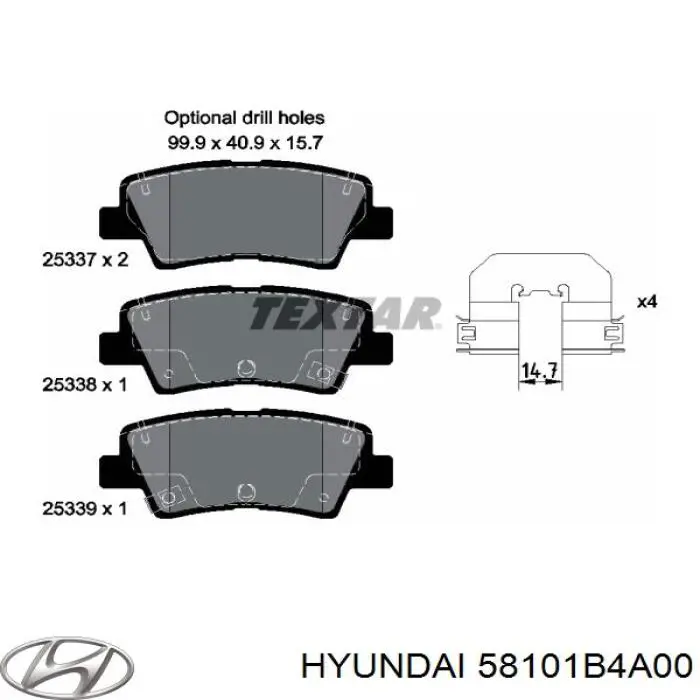 58101B4A00 Hyundai/Kia Klocki hamulcowe przednie tarczowe