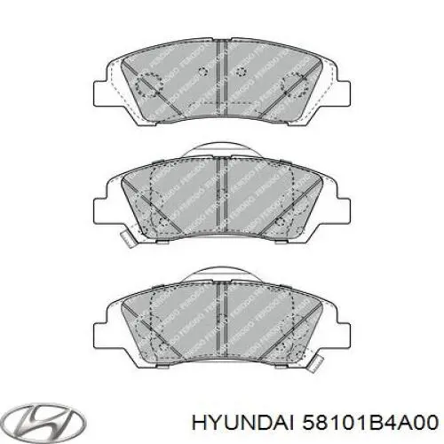 Klocki hamulcowe przednie tarczowe Hyundai/Kia 58101B4A00 cena, od 22,65 USD