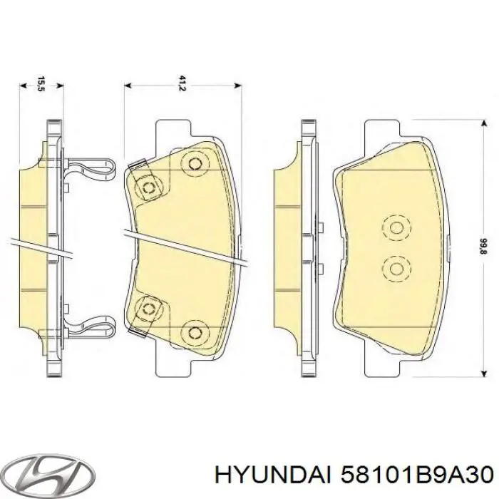 Klocki hamulcowe przednie tarczowe Hyundai/Kia 58101B9A30 cena, od 22,65 USD