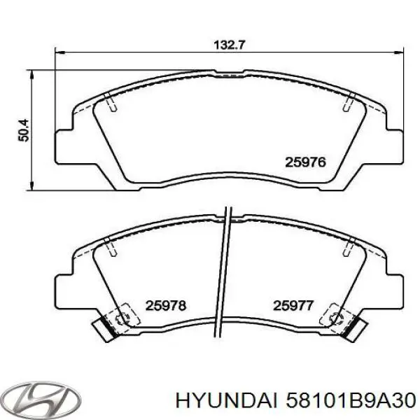 Do koszyka 58101B9A30 Hyundai/Kia Klocki hamulcowe przednie tarczowe