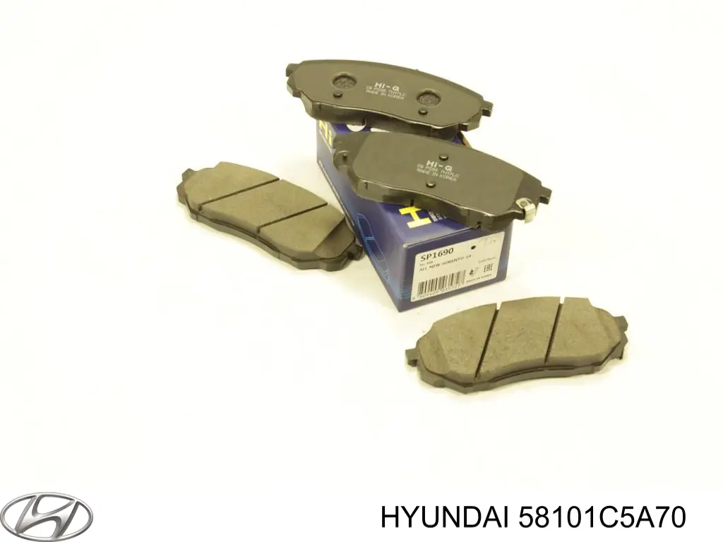 Do koszyka 58101C5A70 Hyundai/Kia Klocki hamulcowe przednie tarczowe