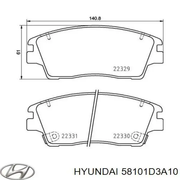 Klocki hamulcowe przednie tarczowe Hyundai/Kia 58101D3A10 cena, od 27,10 USD