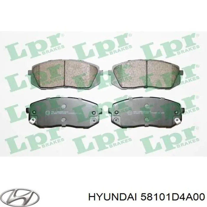 Do koszyka 58101D4A00 Hyundai/Kia Klocki hamulcowe przednie tarczowe