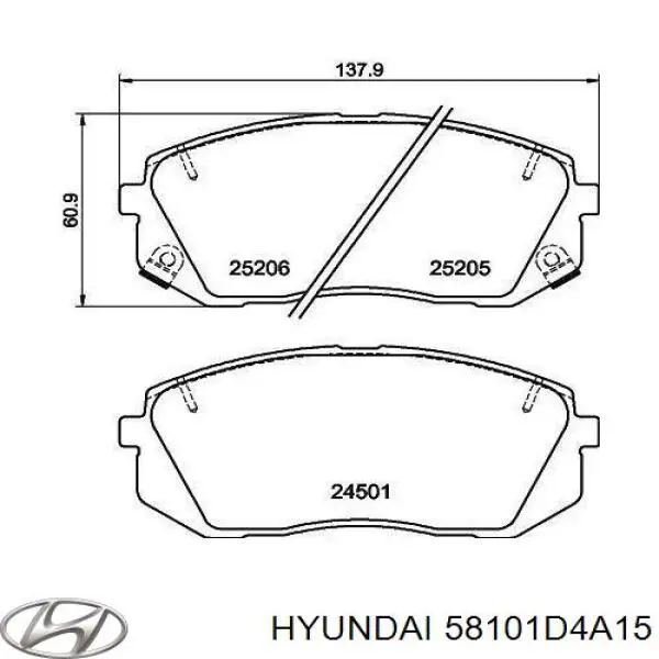 58101D4A15 Hyundai/Kia Klocki hamulcowe przednie tarczowe