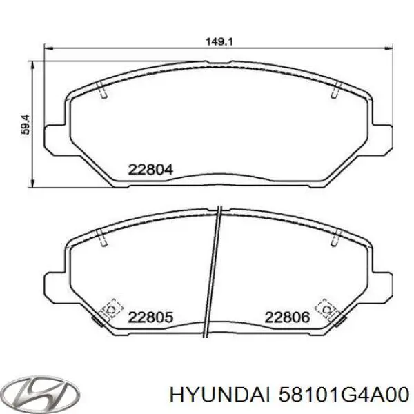Klocki hamulcowe przednie tarczowe Hyundai/Kia 58101G4A00 cena, od 43,98 USD