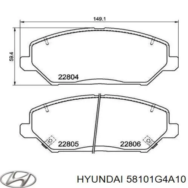 Klocki hamulcowe przednie tarczowe Hyundai/Kia 58101G4A10 cena, od 43,98 USD