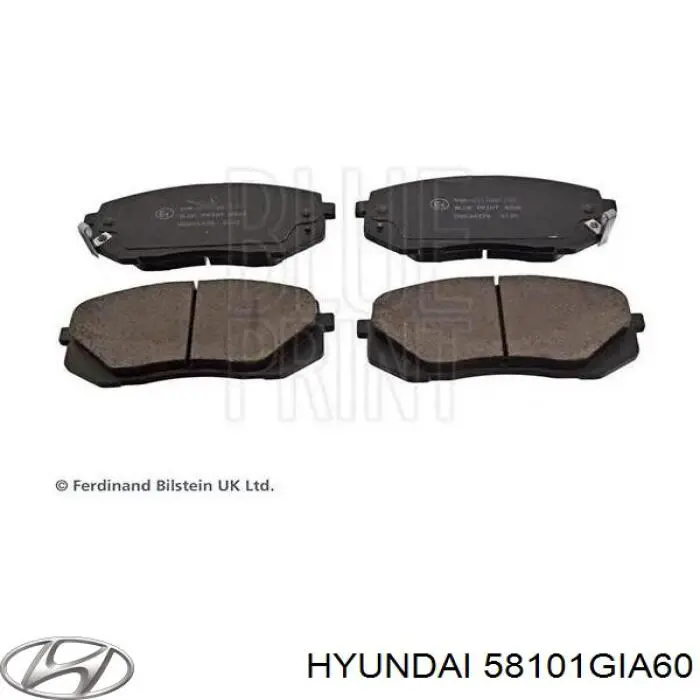 58101GIA60 Hyundai/Kia Klocki hamulcowe przednie tarczowe