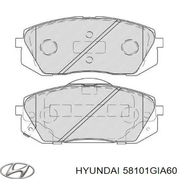 Do koszyka 58101GIA60 Hyundai/Kia Klocki hamulcowe przednie tarczowe