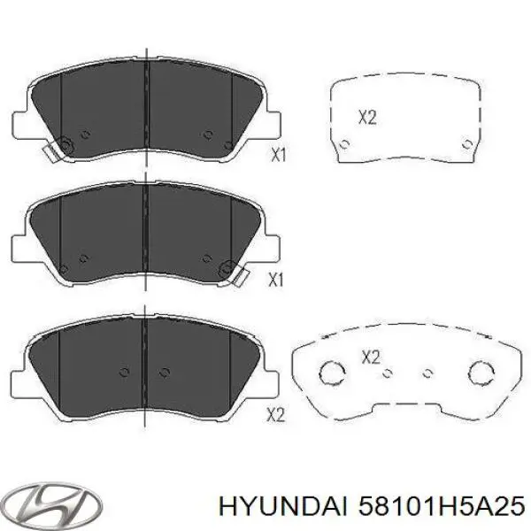Do koszyka 58101H5A25 Hyundai/Kia Klocki hamulcowe przednie tarczowe