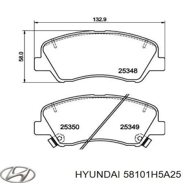 58101H5A25 Hyundai/Kia Klocki hamulcowe przednie tarczowe
