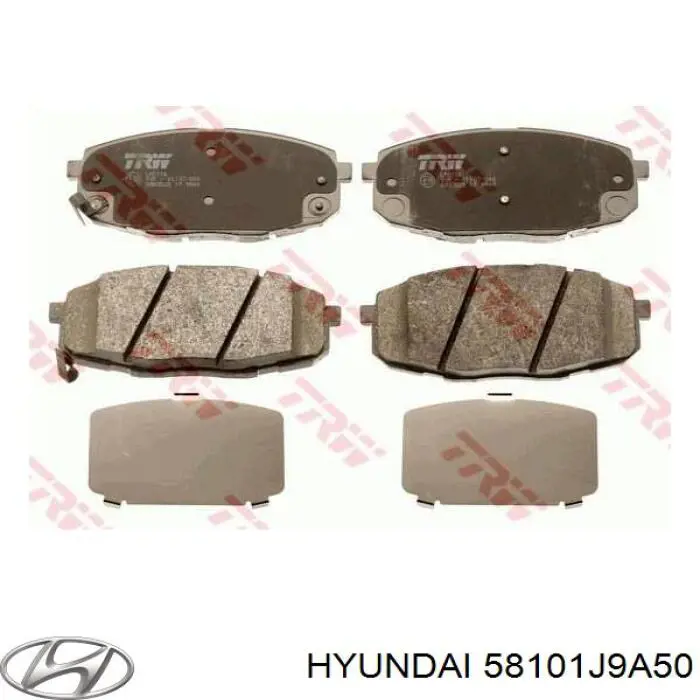 Do koszyka 58101J9A50 Hyundai/Kia Klocki hamulcowe przednie tarczowe
