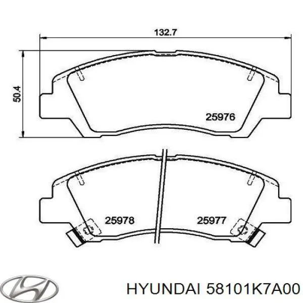 58101K7A00 Hyundai/Kia Klocki hamulcowe przednie tarczowe