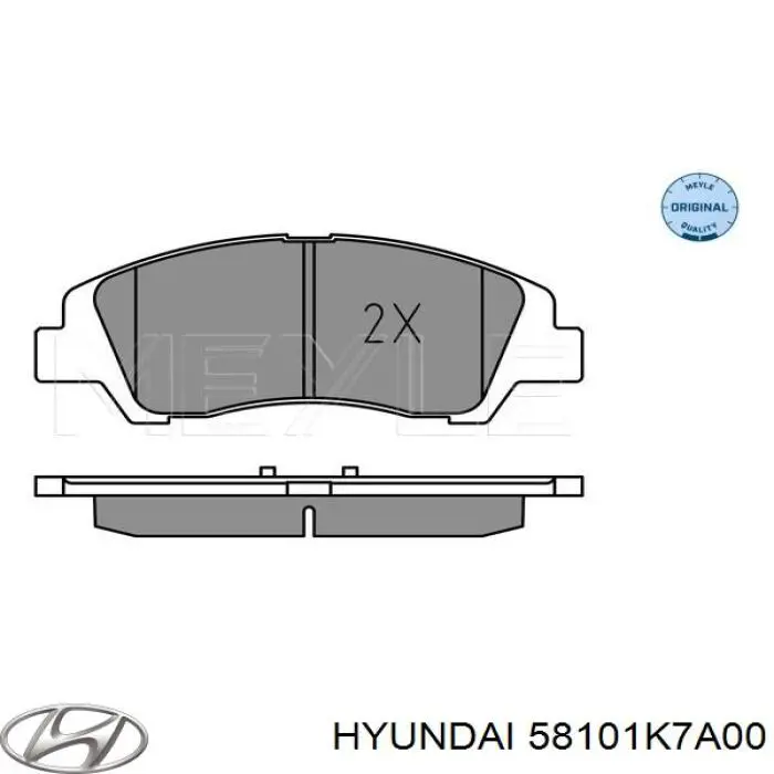 Do koszyka 58101K7A00 Hyundai/Kia Klocki hamulcowe przednie tarczowe