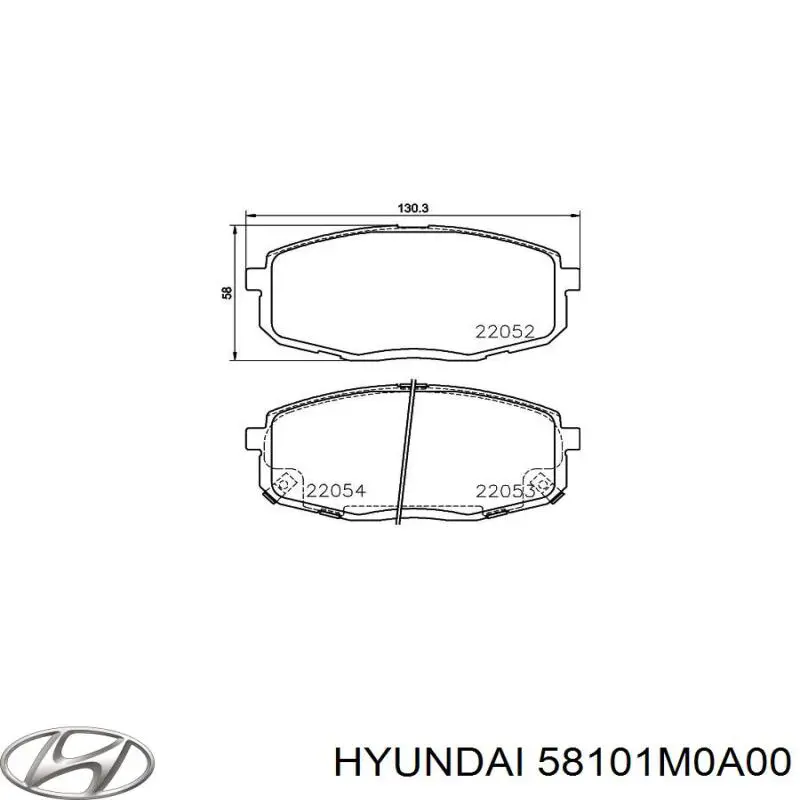 Do koszyka 58101M0A00 Hyundai/Kia Klocki hamulcowe przednie tarczowe