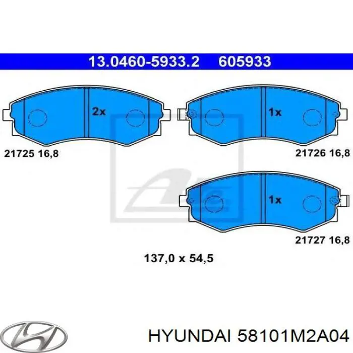 58101M2A04 Hyundai/Kia klocki hamulcowe przednie tarczowe