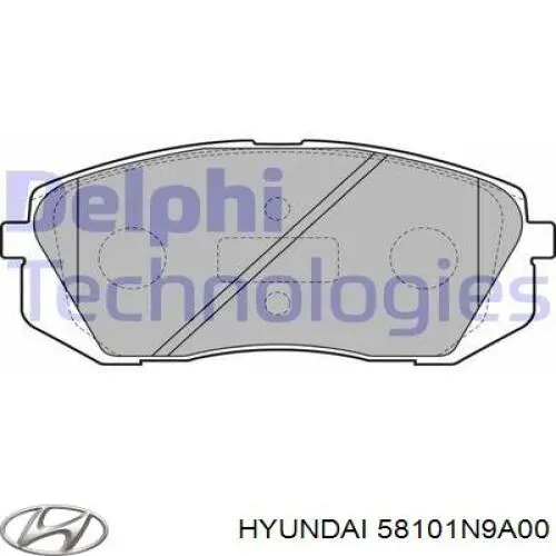 Do koszyka 58101N9A00 Hyundai/Kia Klocki hamulcowe przednie tarczowe