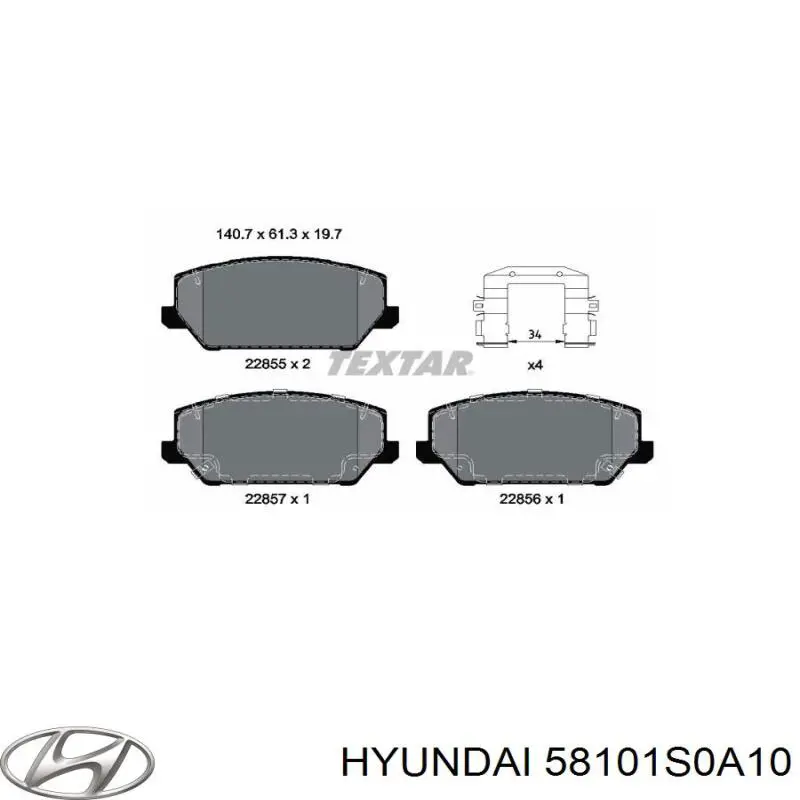 Klocki hamulcowe przednie tarczowe Hyundai/Kia 58101S0A10 cena, od 33,00 USD