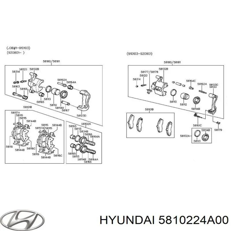 5810224A00 Hyundai/Kia zestaw naprawczy zacisku hamulcowego przedniego