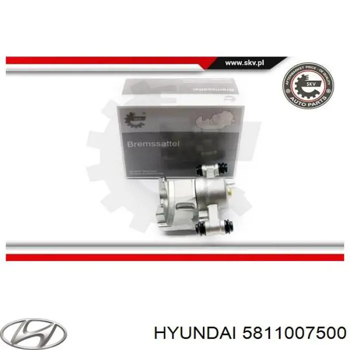 Do koszyka 5811007500 Hyundai/Kia Zacisk hamulcowy przedni lewy