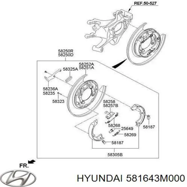 581643M000 Hyundai/Kia osłona prowadnicy zacisku hamulcowego tylnego