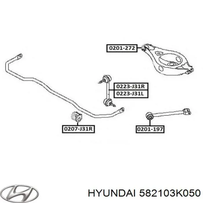 Zacisk hamulcowy tylny lewy Hyundai/Kia 582103K050