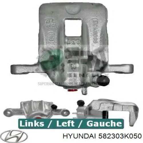 Do koszyka 582303K050 Hyundai/Kia Zacisk hamulcowy tylny prawy