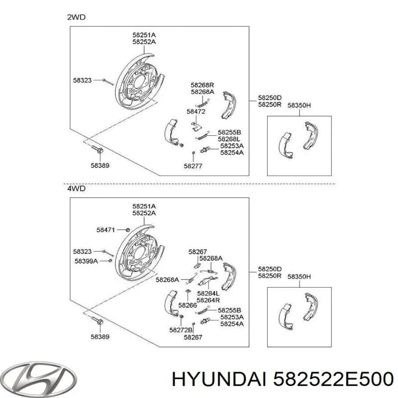 Tarcza hamulcowa bębna tylnego prawa Hyundai/Kia 582522E500 cena, od 125,78 USD
