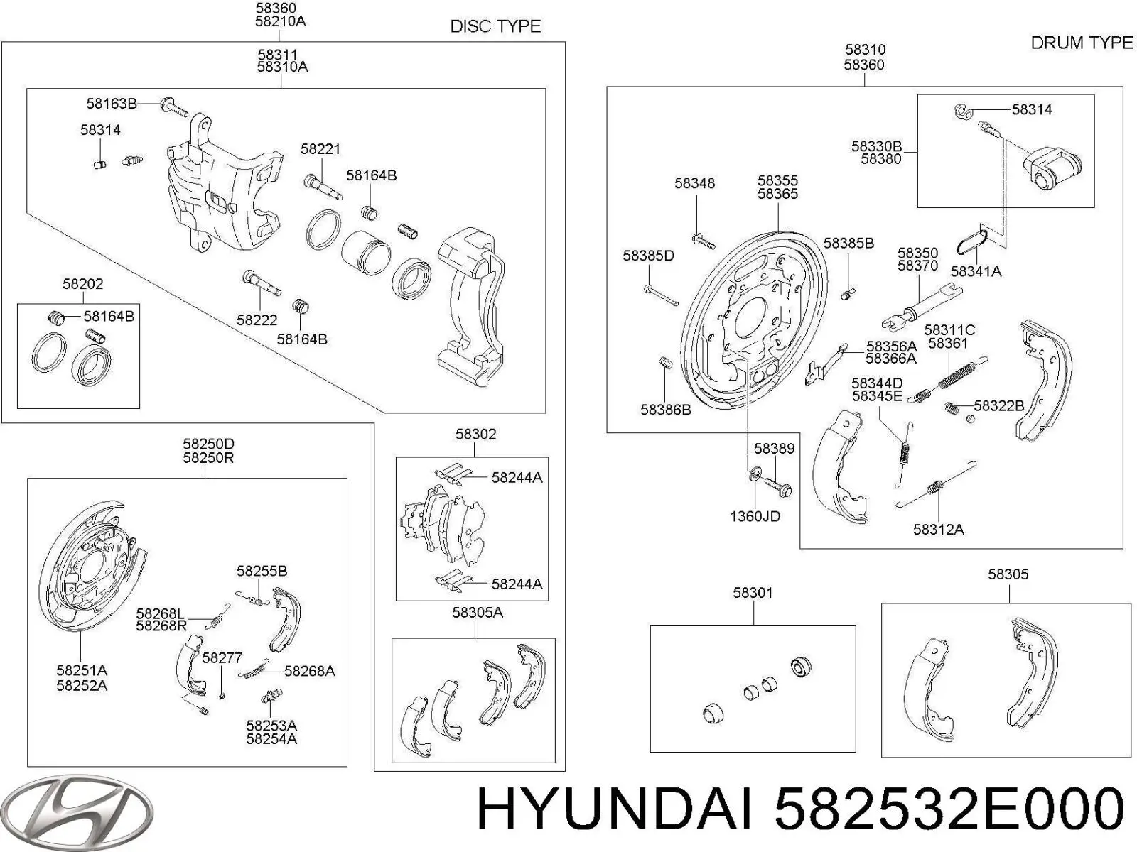 582532E000 Hyundai/Kia regulator tylnego bębna hamulcowego