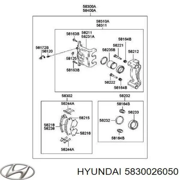 Zacisk hamulcowy tylny lewy Hyundai/Kia 5830026050 cena, od 56,18 USD