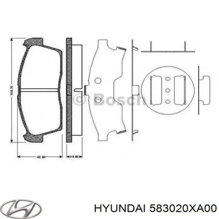 583020XA00 Hyundai/Kia Okładziny (klocki) do hamulców tarczowych tylne