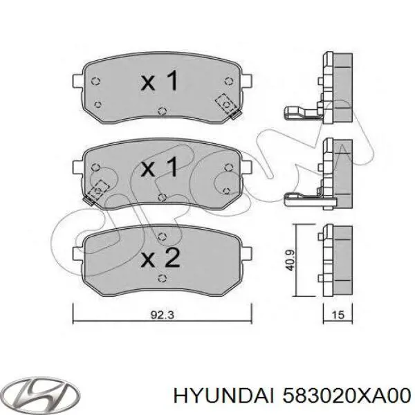 Okładziny (klocki) do hamulców tarczowych tylne Hyundai/Kia 583020XA00 cena, od 19,32 USD