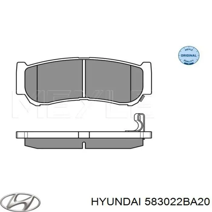 583022BA20 Hyundai/Kia Okładziny (klocki) do hamulców tarczowych tylne