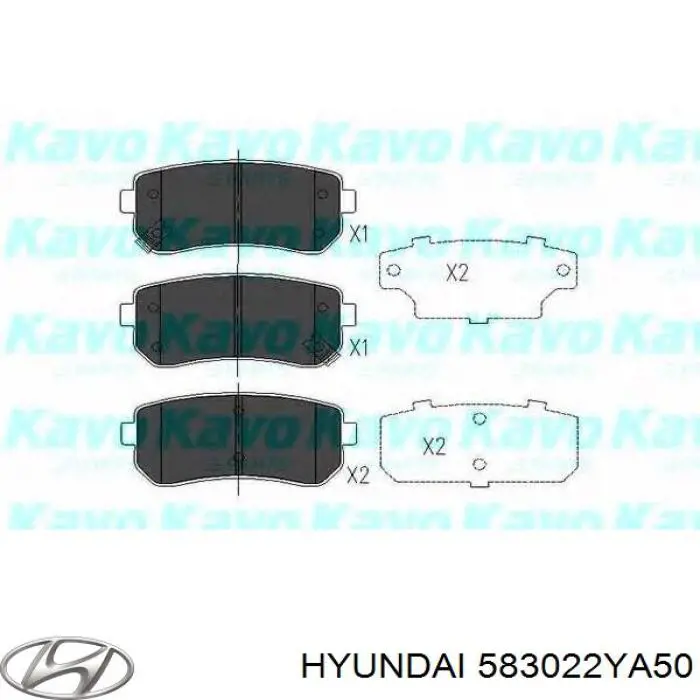 Do koszyka 583022YA50 Hyundai/Kia Okładziny (klocki) do hamulców tarczowych tylne
