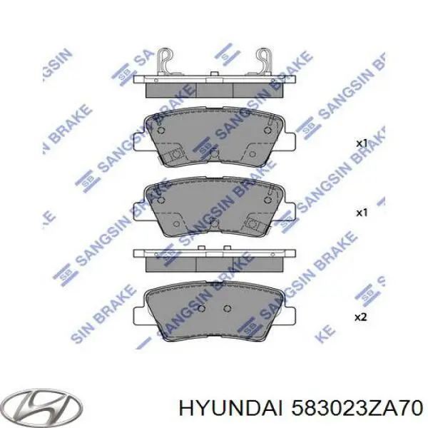 583023ZA70 Hyundai/Kia okładziny (klocki do hamulców tarczowych tylne)