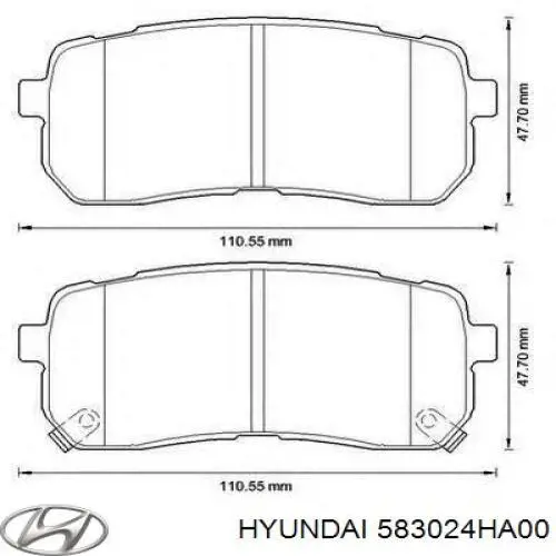 Okładziny (klocki) do hamulców tarczowych tylne Hyundai/Kia 583024HA00 cena, od 25,93 USD