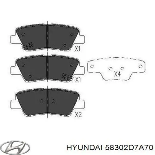Okładziny (klocki) do hamulców tarczowych tylne Hyundai/Kia 58302D7A70 cena, od 23,12 USD