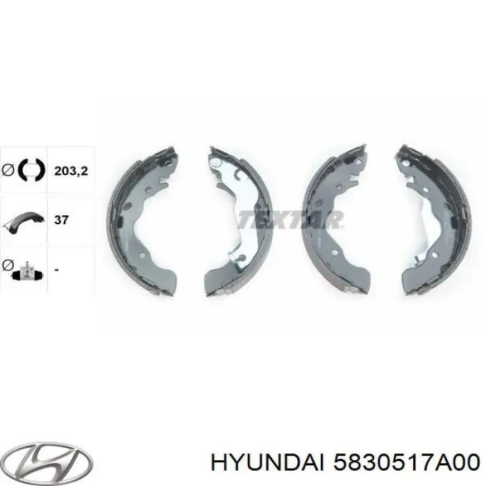 Klocki hamulcowe tylne bębnowe Hyundai/Kia 5830517A00 cena, od 26,97 USD