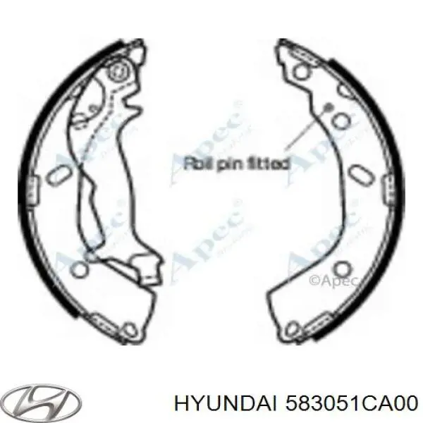 Do koszyka 583051CA00 Hyundai/Kia Klocki hamulcowe tylne bębnowe