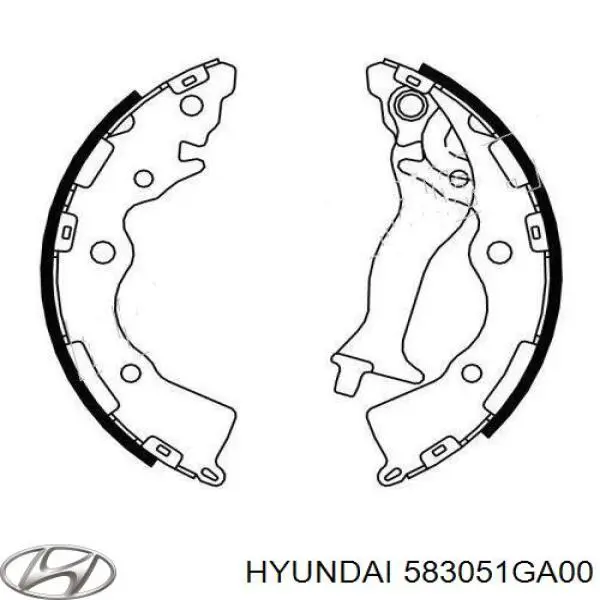Do koszyka 583051GA00 Hyundai/Kia Klocki hamulcowe tylne bębnowe