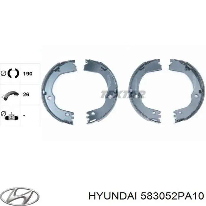 Do koszyka 583052PA10 Hyundai/Kia Klocki hamulca ręcznego