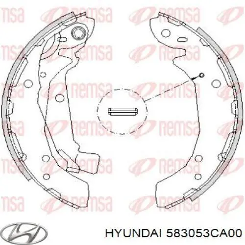 Do koszyka 583053CA00 Hyundai/Kia Klocki hamulcowe tylne bębnowe