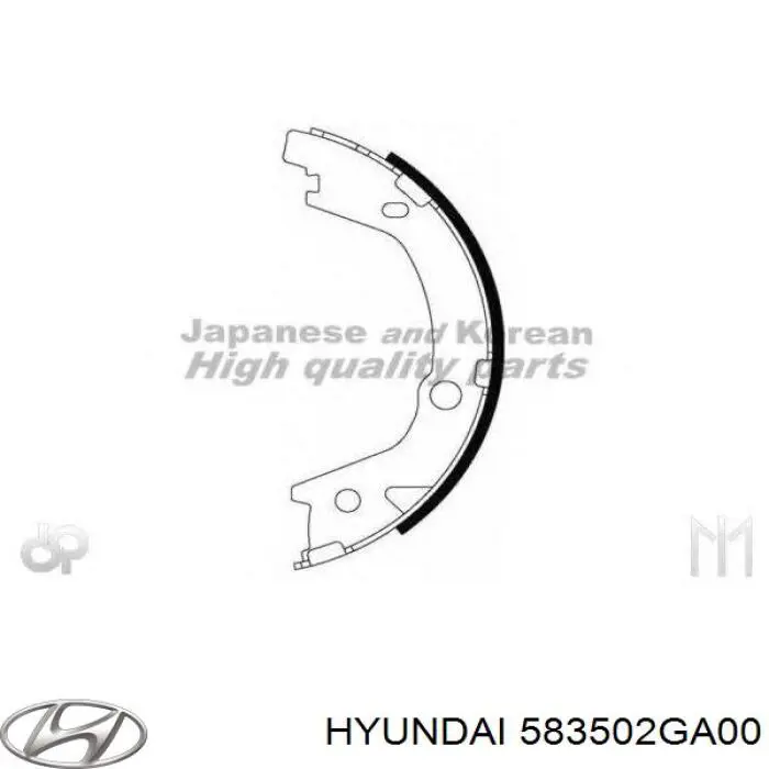 Do koszyka 583502GA00 Hyundai/Kia Klocki hamulcowe tylne bębnowe