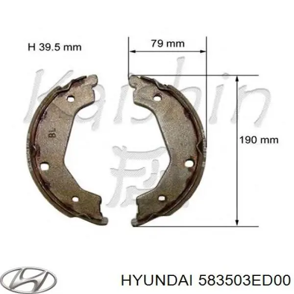 Do koszyka 583503ED00 Hyundai/Kia Klocki hamulca ręcznego