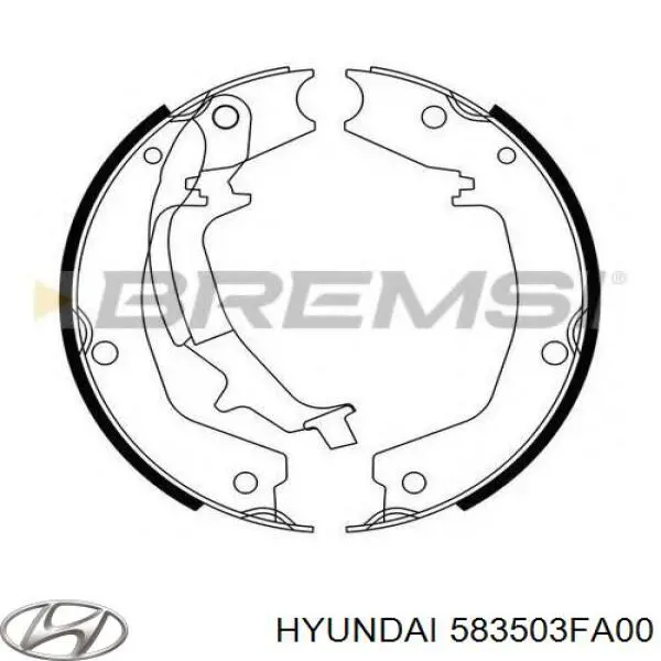 Do koszyka 583503FA00 Hyundai/Kia Klocki hamulca ręcznego