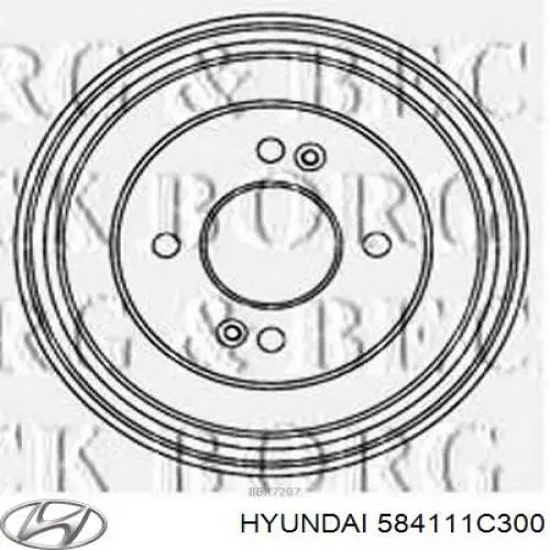 Bęben hamulcowy tylny Hyundai/Kia 584111C300 cena, od 48,57 USD
