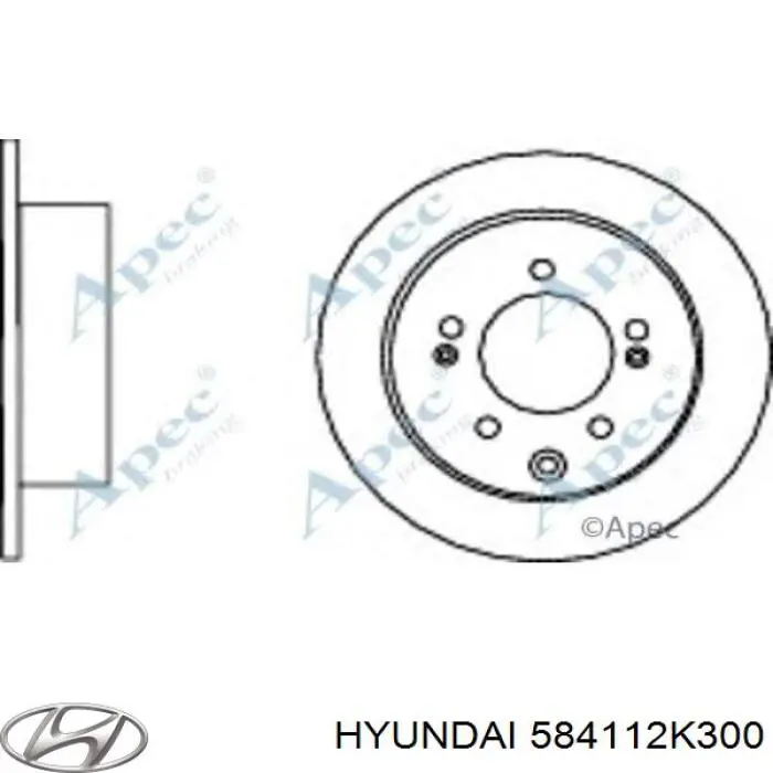 Tarcza hamulcowa tylna Hyundai/Kia 584112K300 cena, od 40,15 USD