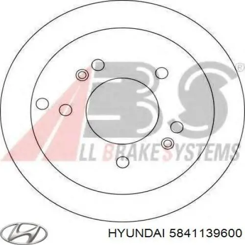Do koszyka 5841139600 Hyundai/Kia Tarcza hamulcowa tylna