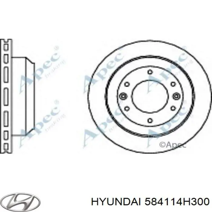 Tarcza hamulcowa tylna Hyundai/Kia 584114H300