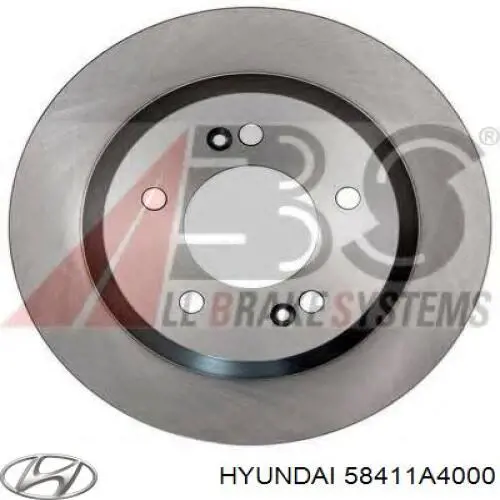 58411A4000 Hyundai/Kia Tarcza hamulcowa tylna